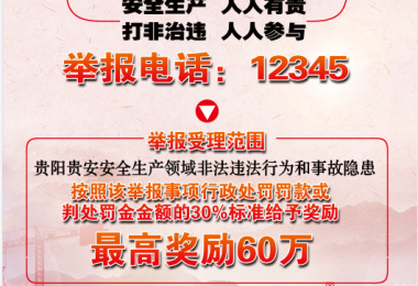 貴陽貴安安全生產(chǎn)領(lǐng)域非法違法行為和事故隱患舉報宣傳圖片